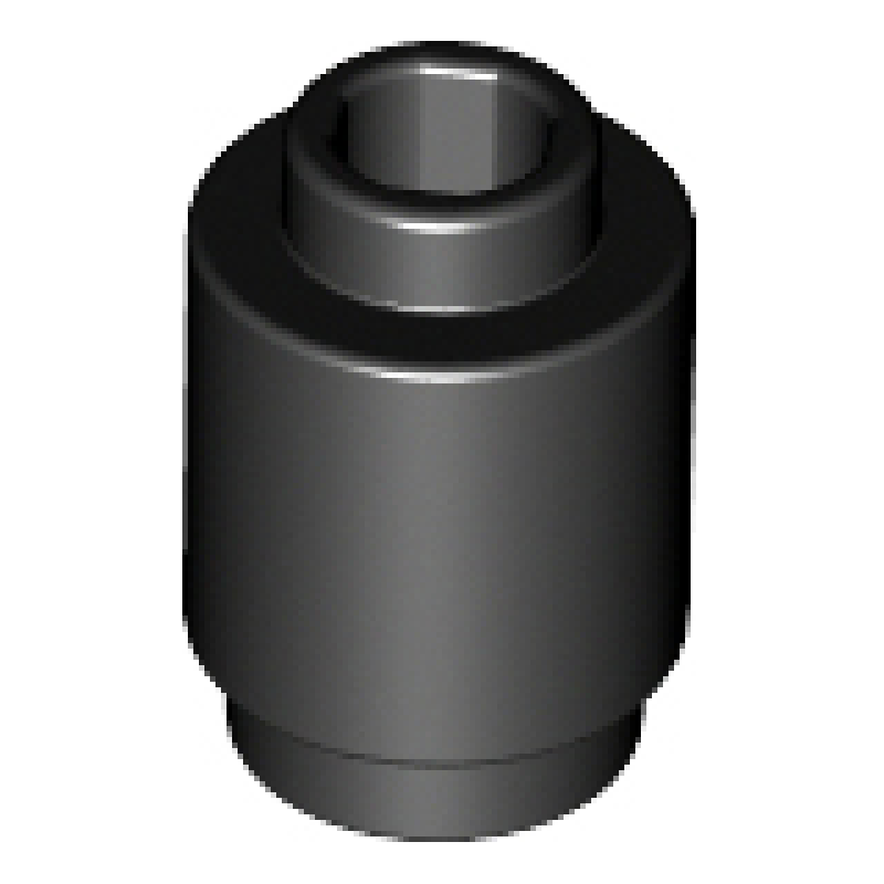 Steen, Rond 1x1 met open nop Black